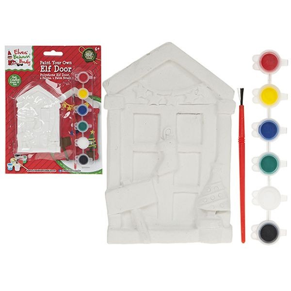 4 Inch Paint Your Own Mini Pelmet  Elf Door.with 6 Paints  And  Brush