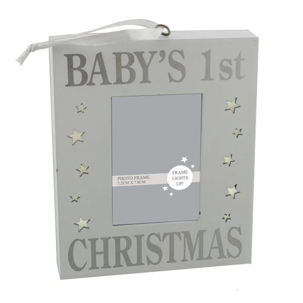 Light Up Mdf Wall Plaque Babys 1st Christmas  by Juliana