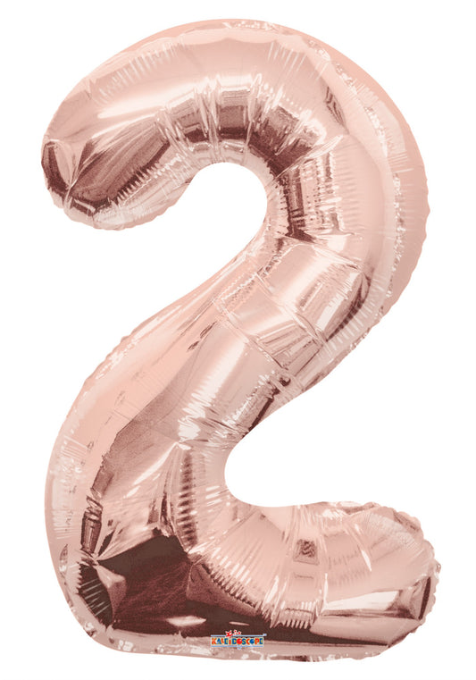 34&quot;  Number Balloon - 2 - Rose Gold