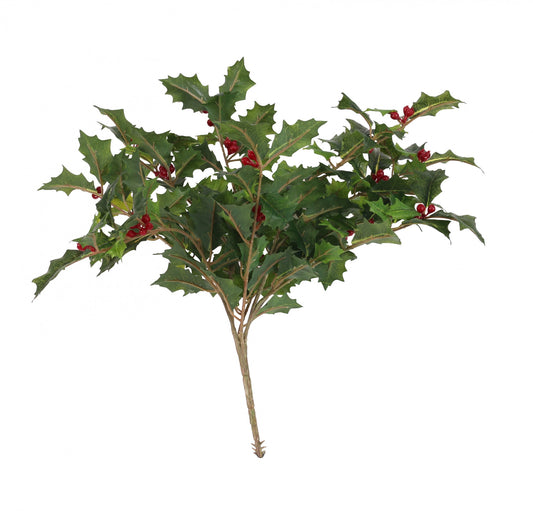 40cm Green Holly Bush