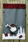 Plush Velour Santa &amp; Snowman Christmas Sacks (Assorted Designs)