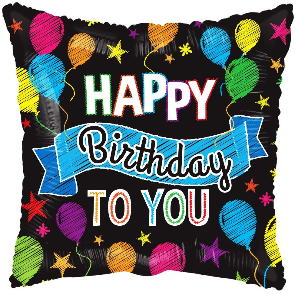 Birthday Balloons and Banner Balloon (18 inch)