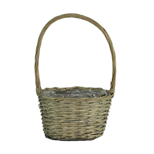 25cm Oval Grey Willow Basket