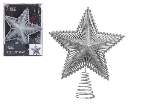 20cm Luxury Tree Top Star Silver