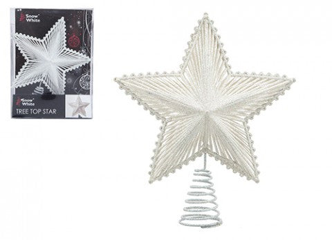 20cm Luxury Tree Top Star White