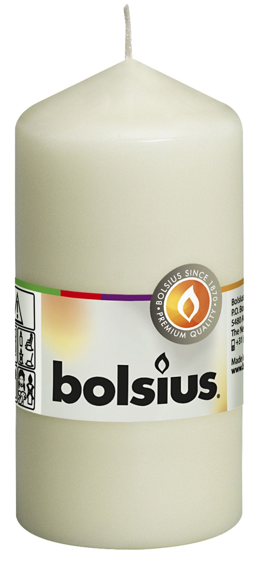 Bolsius Ivory Pillar Candle (120/60mm)