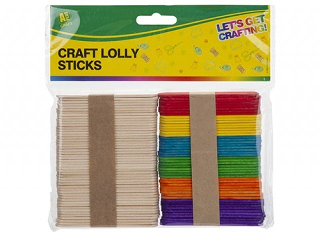 8cm Natural &amp; Bright Lolly Sticks (100pcs)