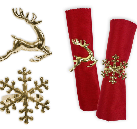 Gold Christmas Napkin Rings