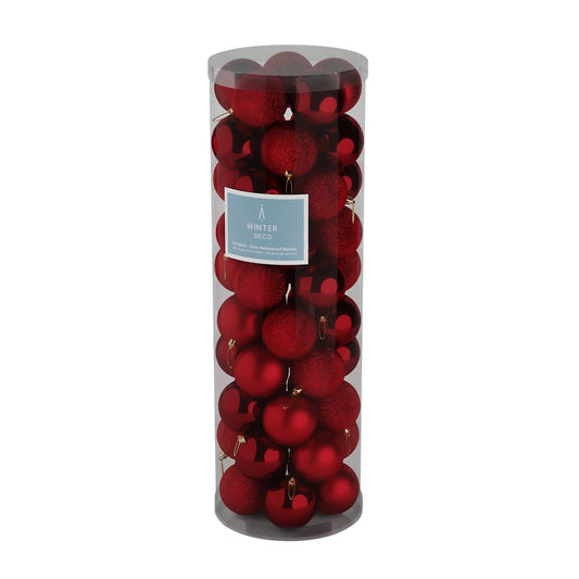 48 Burgundy Baubles (10cm)