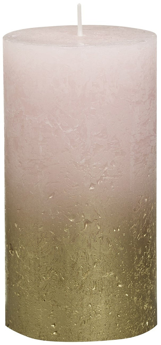 Bolsius Rustic Faded Gold Pink  Metallic Candle (130mm x 68mm)