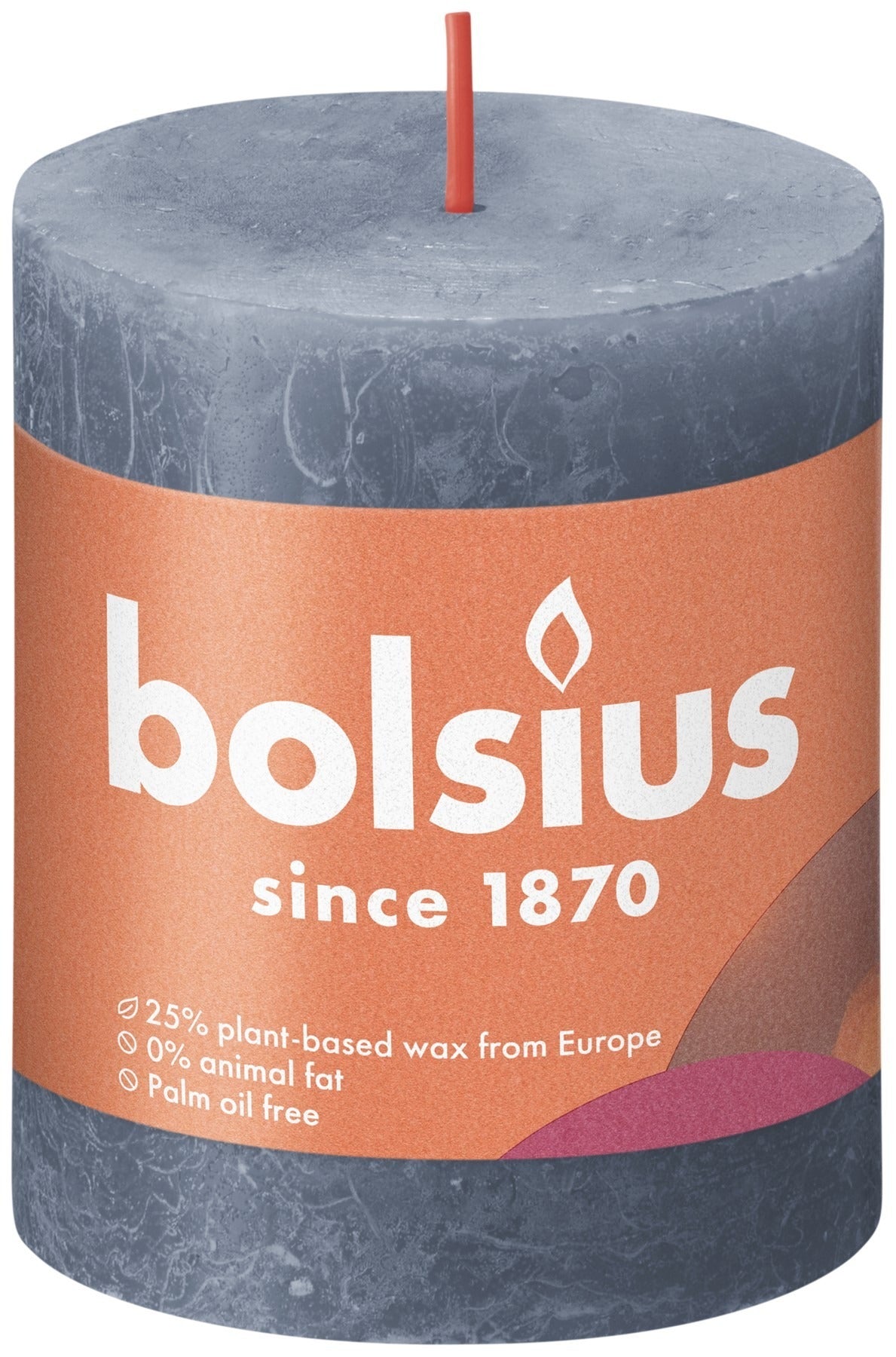 Twilight Blue Bolsius Rustic Shine Pillar Candle (80mm x 68mm)