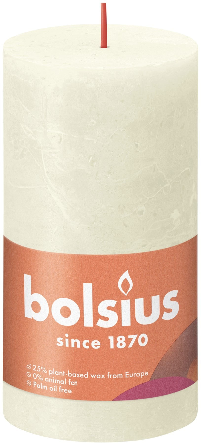 Soft Pearl Bolsius Rustic Shine Pillar Candle (130 x 68mm)