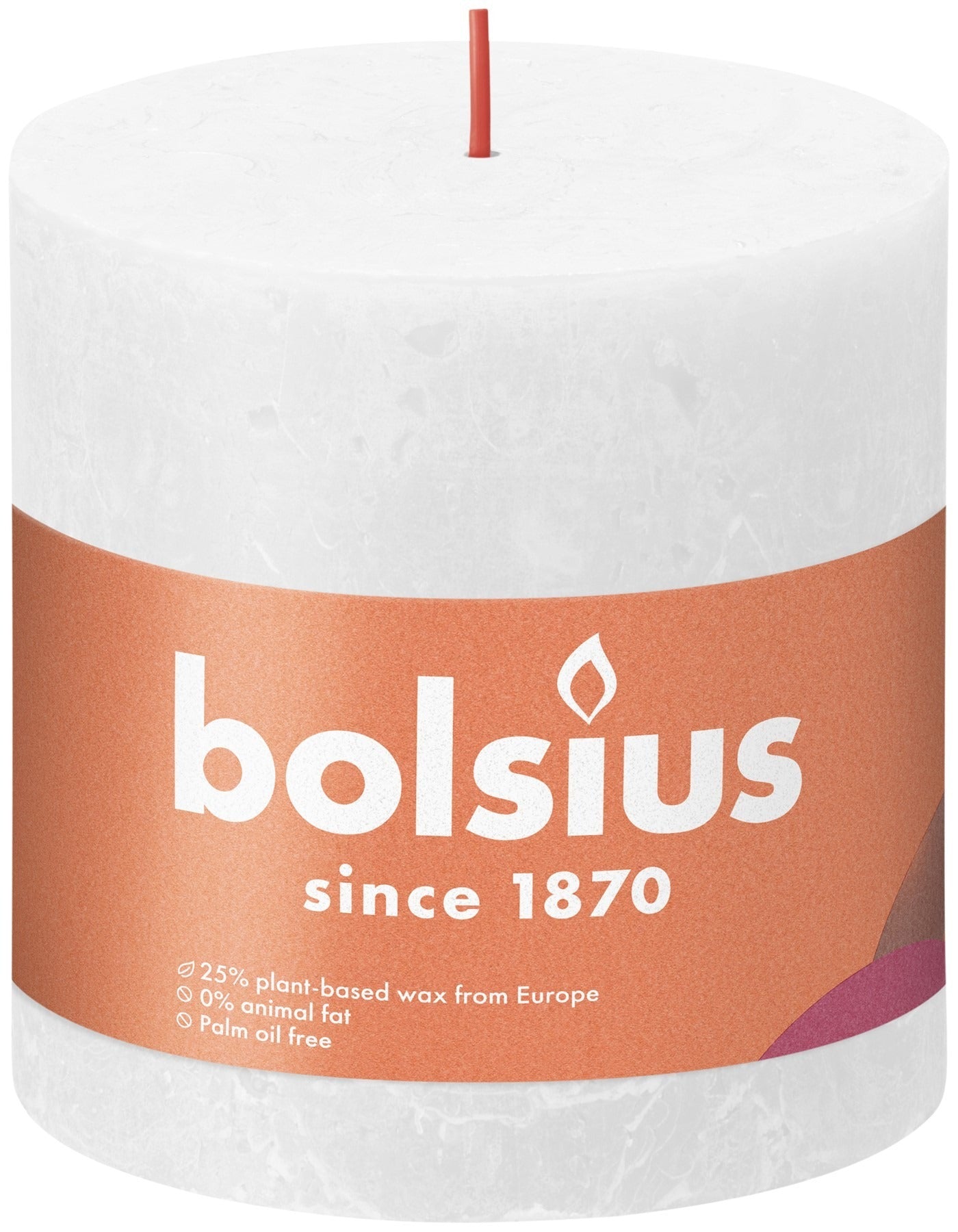 Cloudy White Bolsius Rustic Shine Pillar Candle (100 x 100mm)