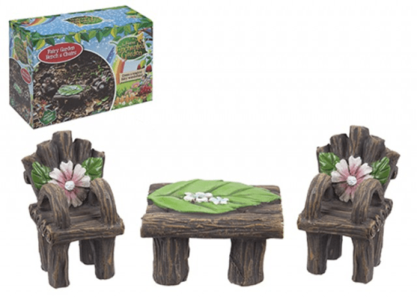 Secret Fairy Garden Bench And Chairs