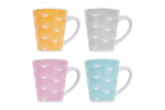 Fan Tail Design Porcelain Mugs