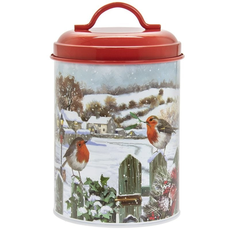 Medium Christmas Robins Canister