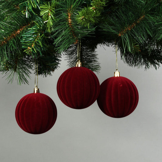 8cm Red Velvet Watermelon Baubles (Set of 6)