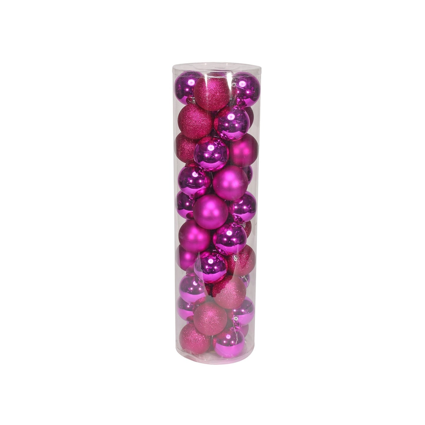 48 Hot Pink Baubles in Matt  Shiny &amp; Glitter Finish (8cm)