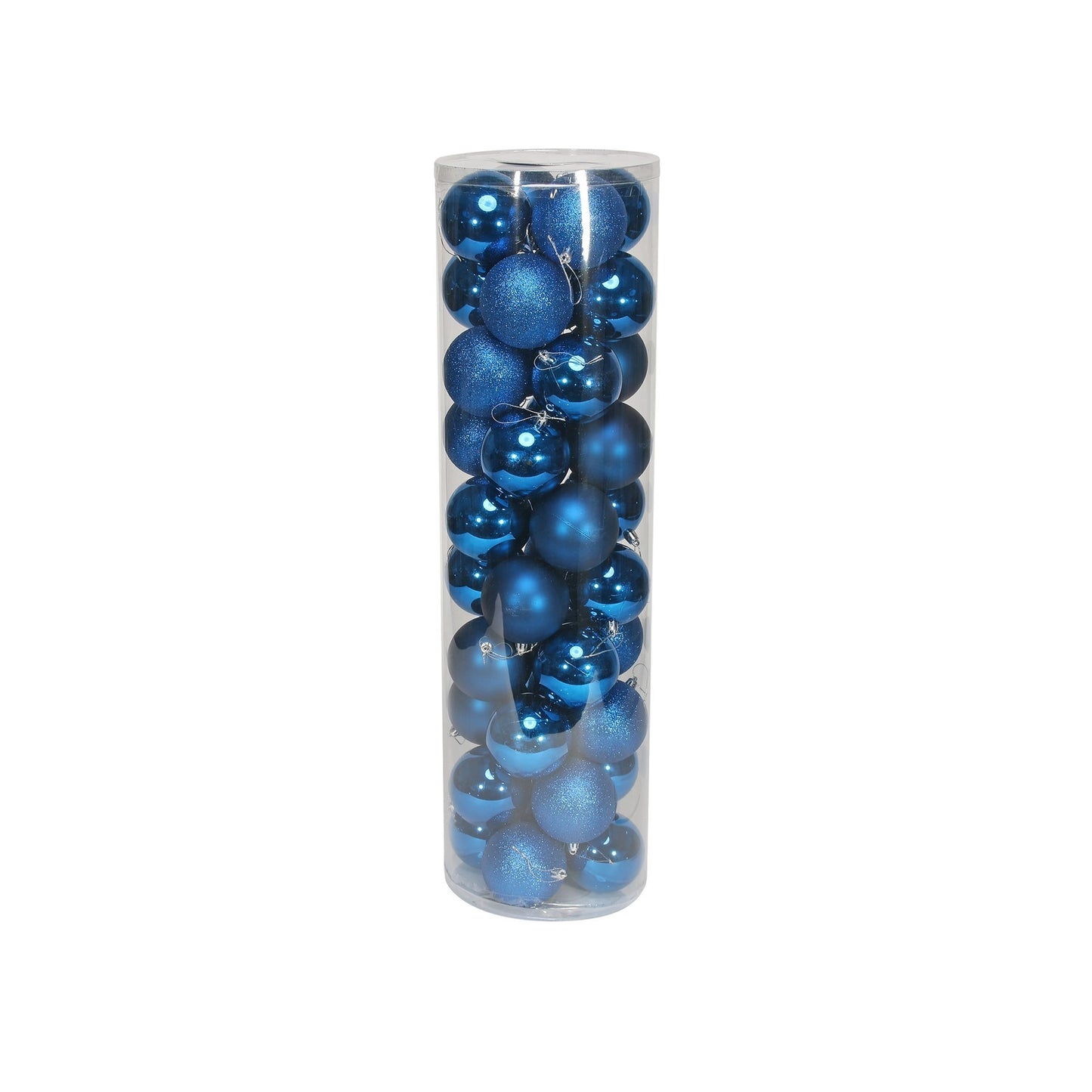 48 Blue Baubles in Matt  Shiny &amp; Glitter Finish (8cm)