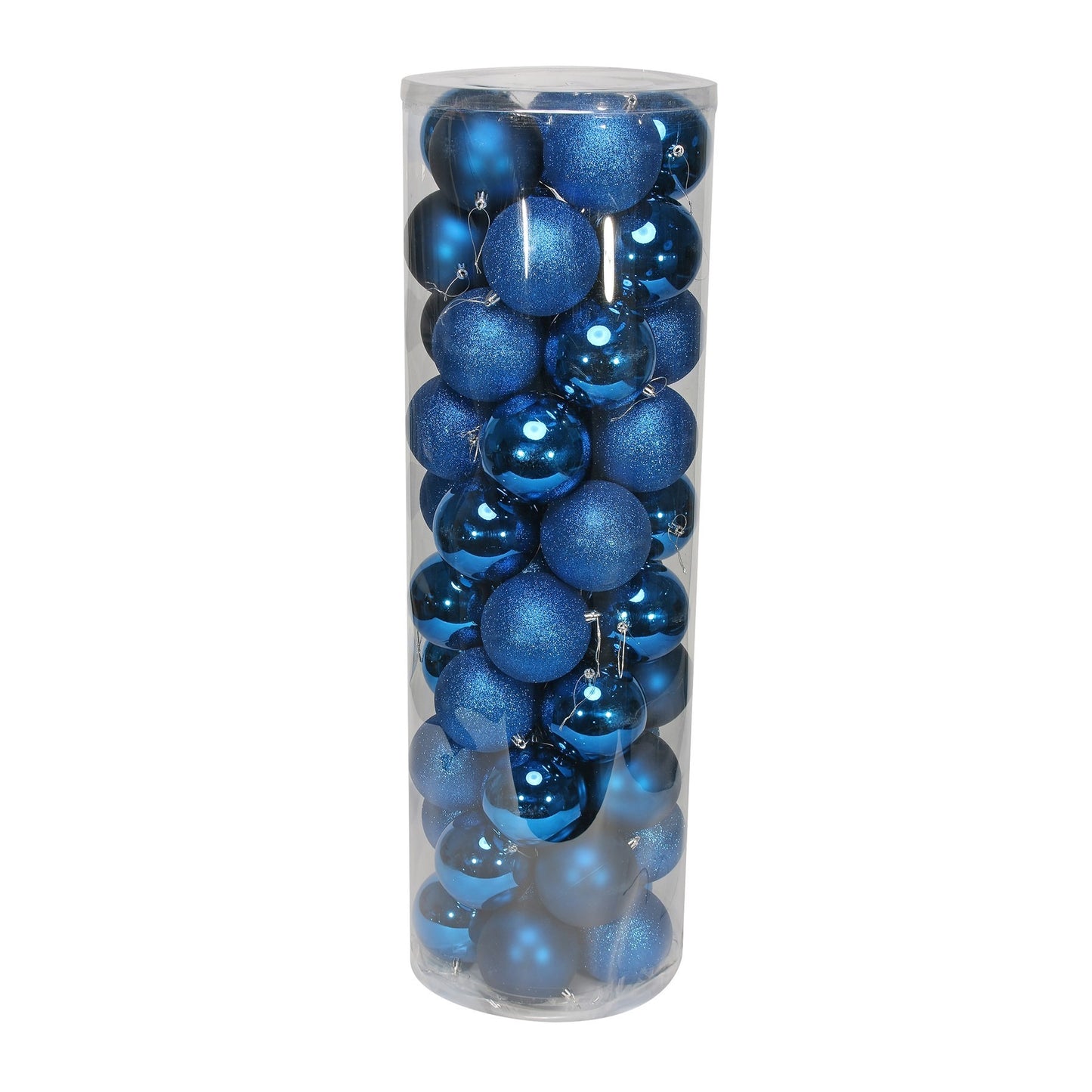 48 Blue Baubles in Matt  Shiny &amp; Glitter Finish (10cm)