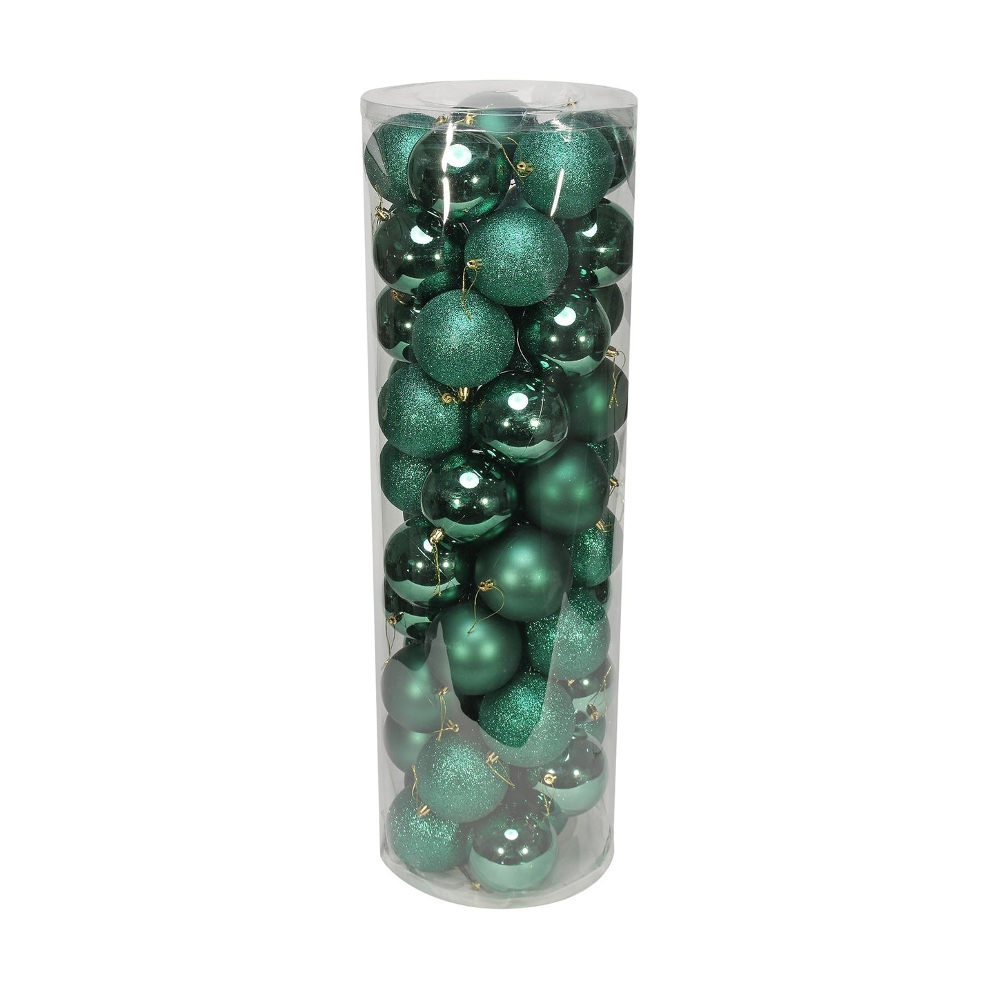 48 Green Baubles in Matt  Shiny &amp; Glitter Finish (10cm)