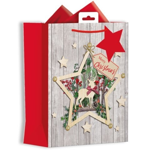 Wooden-effect Medium Christmas Gift Bags