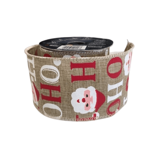 Christmas Hessian Ribbon (Assorted Design)