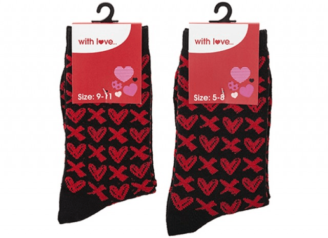 Pair of Heart &amp; Kisses Socks