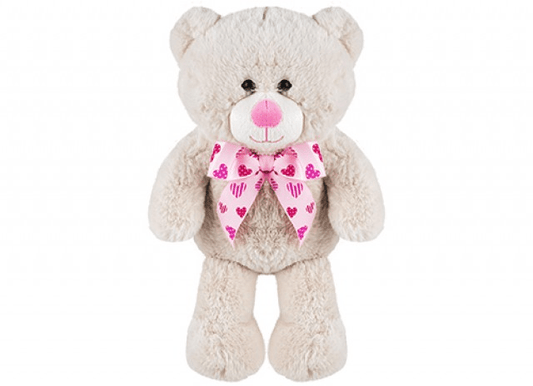 Cream Bear with Heart Ribbon (25cm)