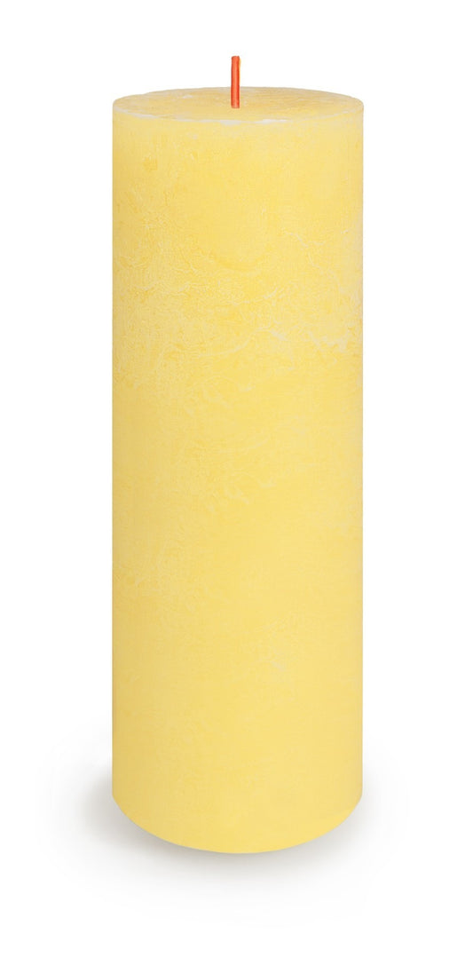 Butter Yellow Bolsius Rustic Shine Pillar Candle (190 x 68mm)