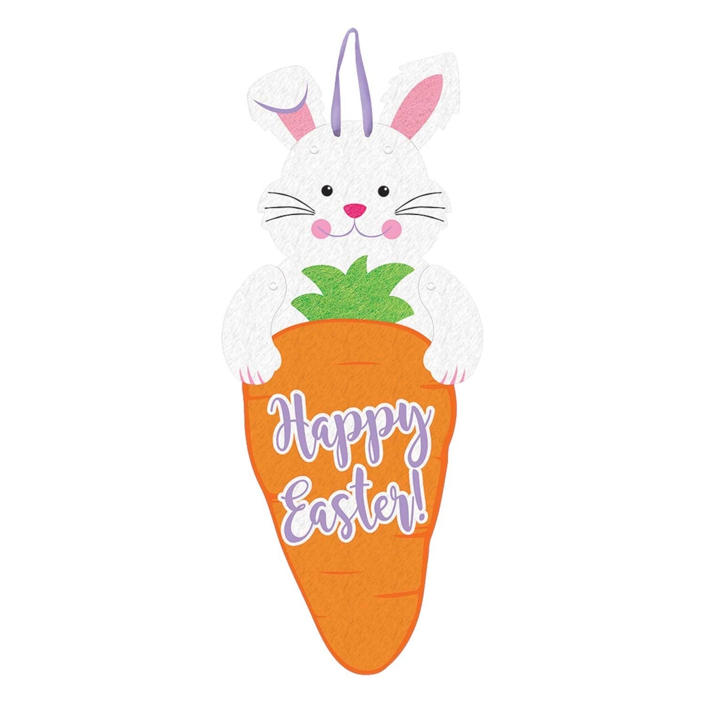 Happy Easter Bunny &amp; Carrot Jointed Felt Signs (60cm)