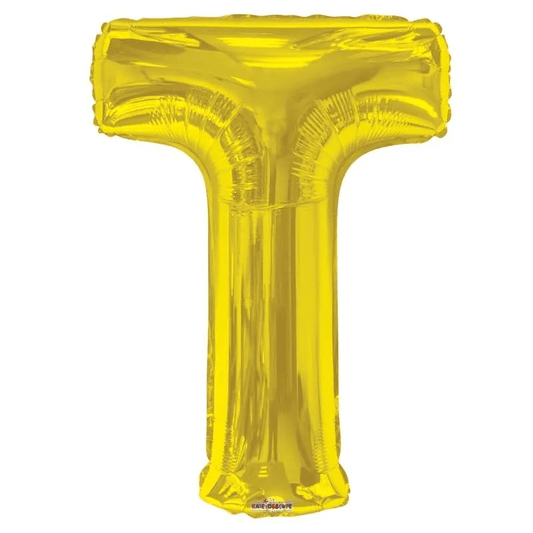 34&quot;  Letter Balloon - T - Gold