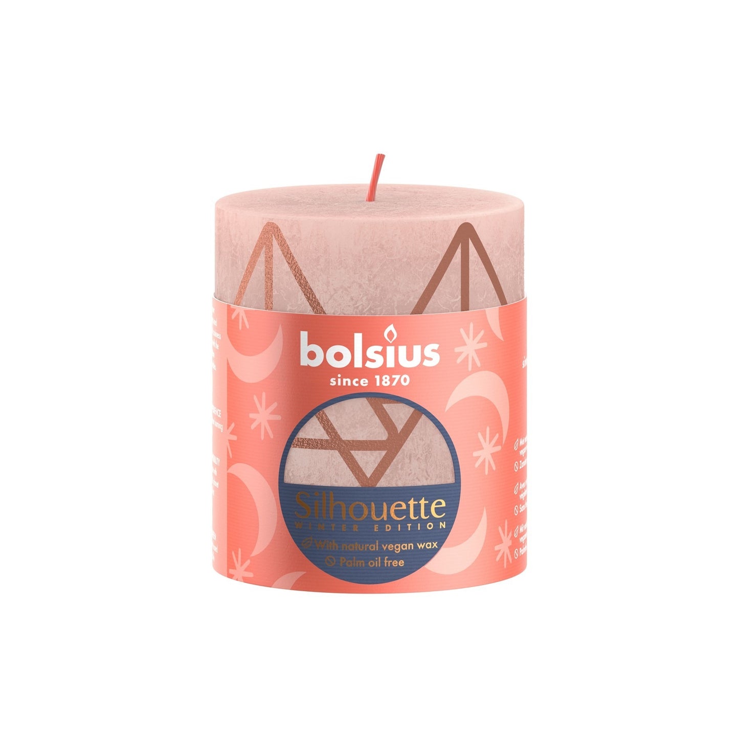 Bolsius Pink &amp; Print Rustic Silhouette Candle (80mm x 68mm)