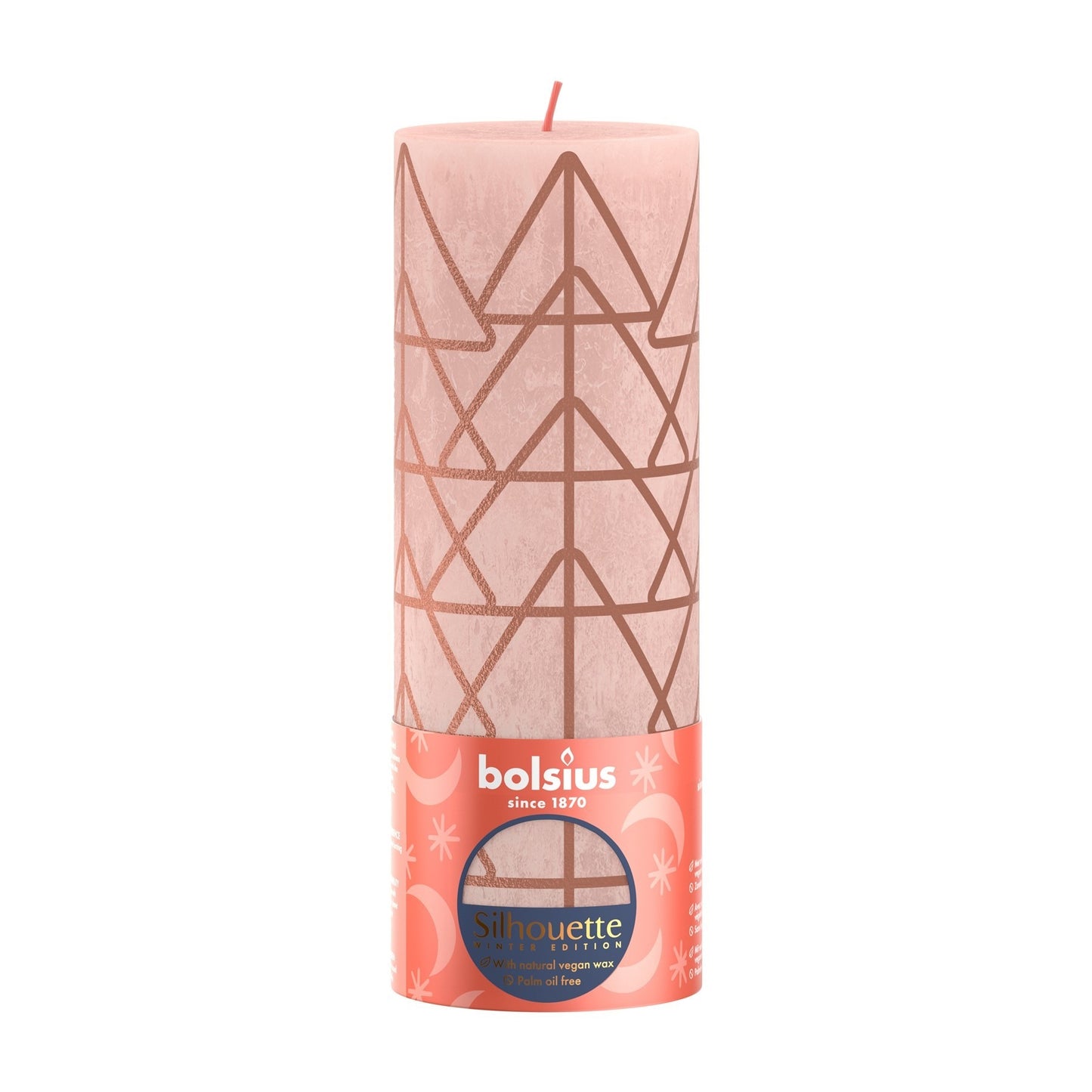 Bolsius Pink &amp; Print Rustic Silhouette Candle (190mm x 68mm)