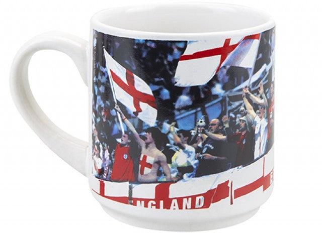 Jumbo White Stoneware England Mug