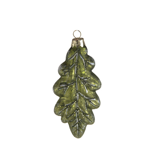 Christmas Glass Leaf Ornament