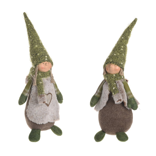 Christmas Fabric Boy &amp; Girl Ornaments (Set of 2)