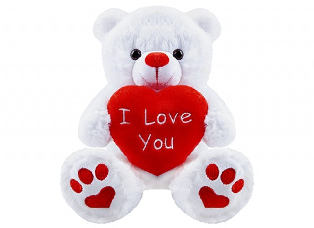 White I Love You Bear with Loveheart (7 inch)