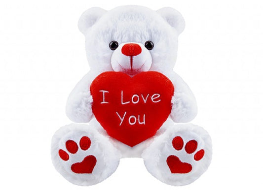 White I Love You Bear with Loveheart (7 inch)