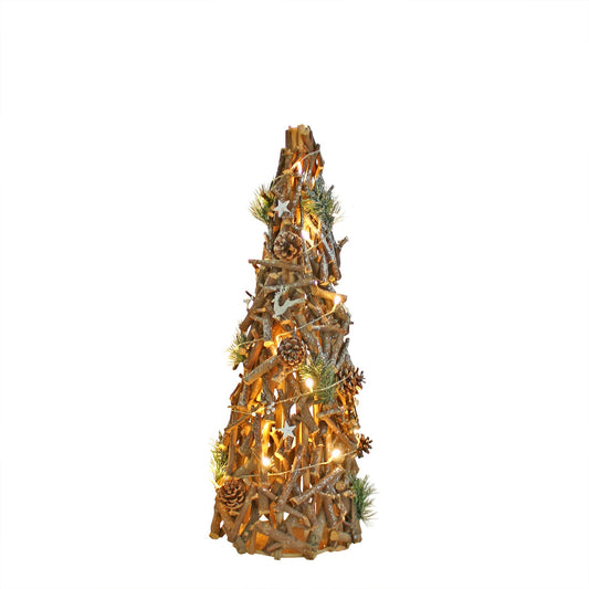 80cm Wooden Decorative Christmas Twig Tree with Lights