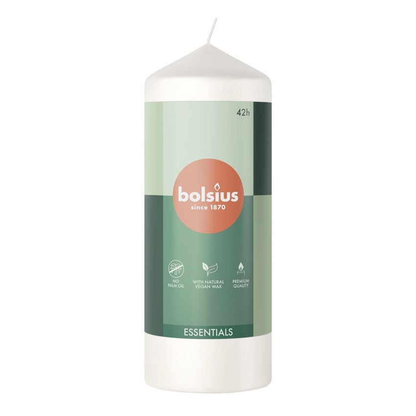 Bolsius Cloudy White Essential Pillar Candle (150mm x 58mm)