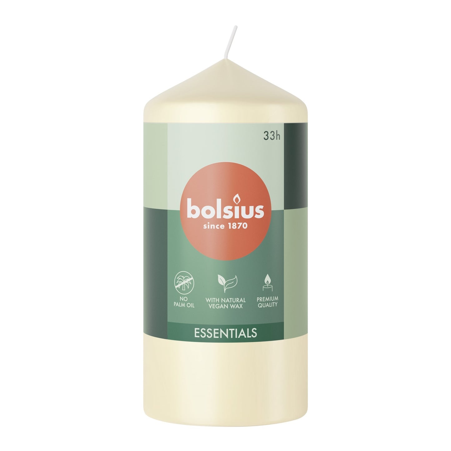 Bolsius Soft Pearl Essential Pillar Candle (120mm x 58mm)