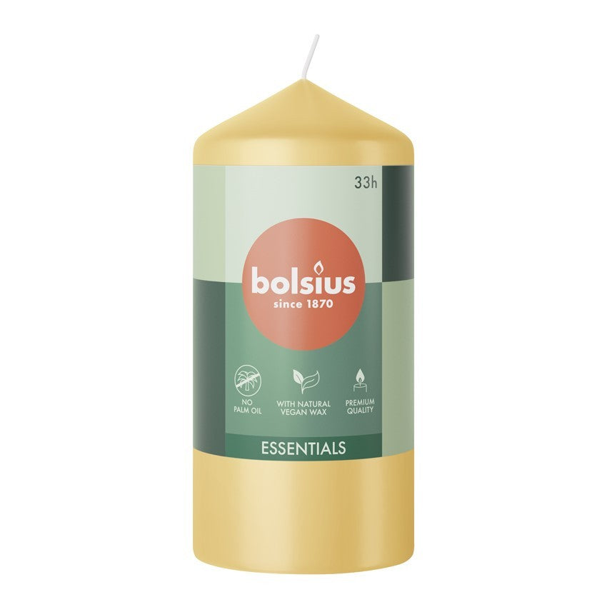 Bolsius Oat Beige Essential Pillar Candle (120mm x 58mm)