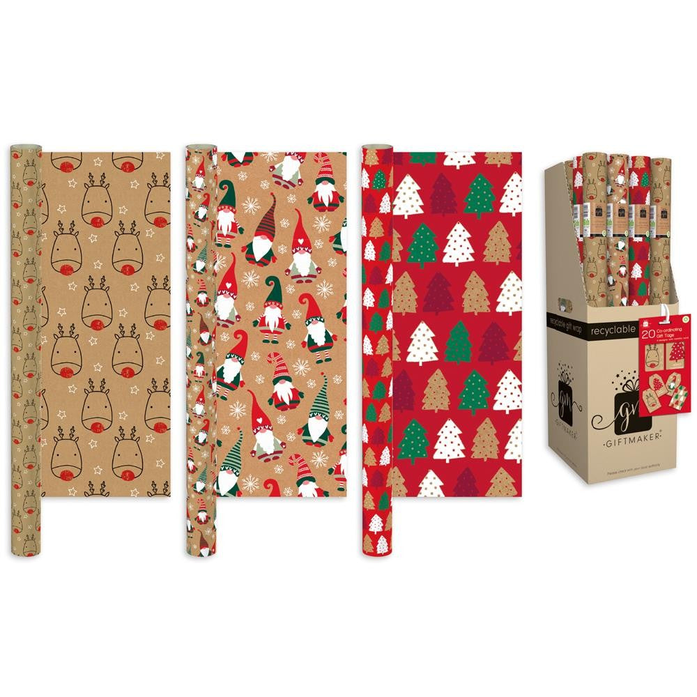 Kraft Christmas Wrap (Assorted)