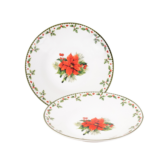 Christmas Holly China Bowls (Set of 2)