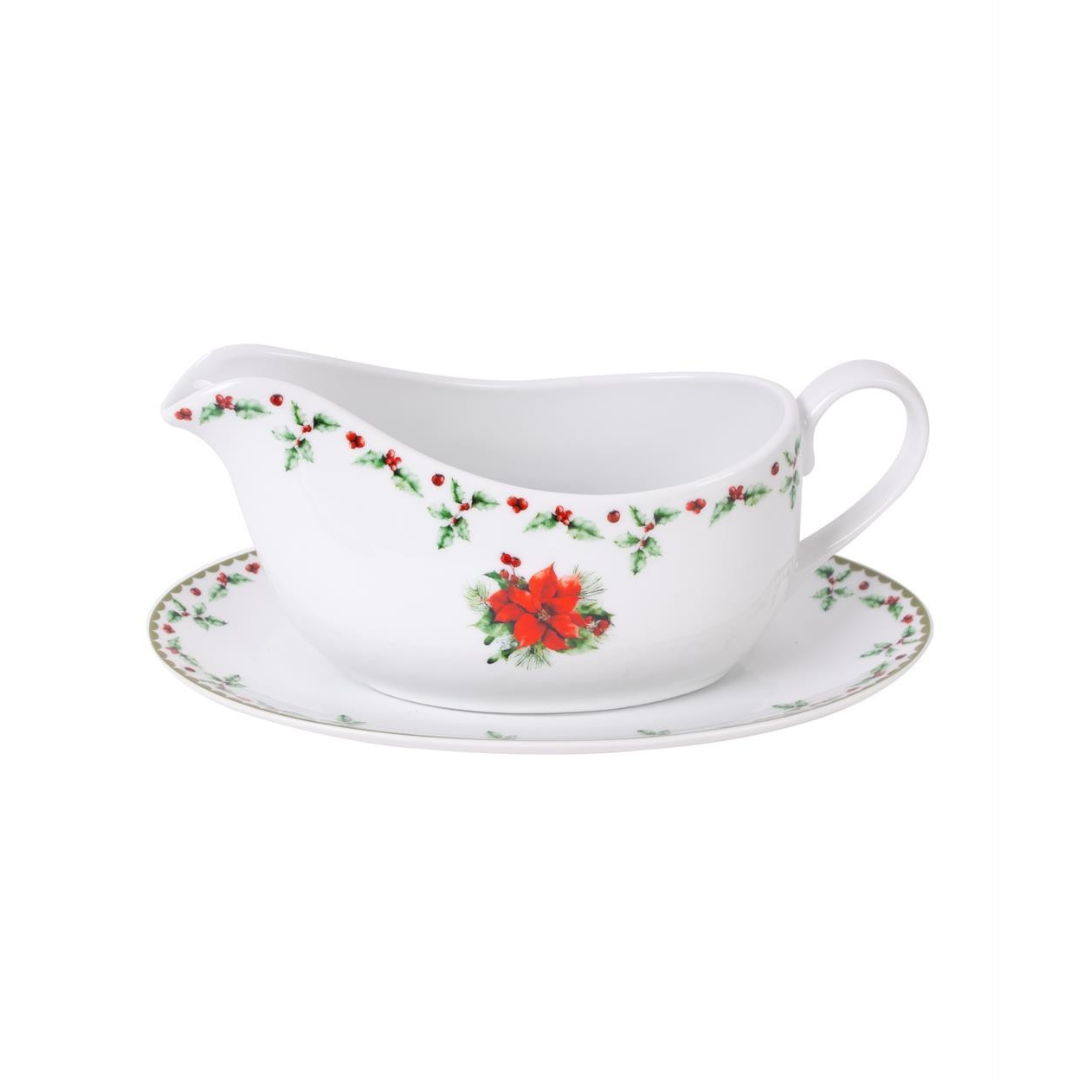 Christmas Holly China Gravy Boat