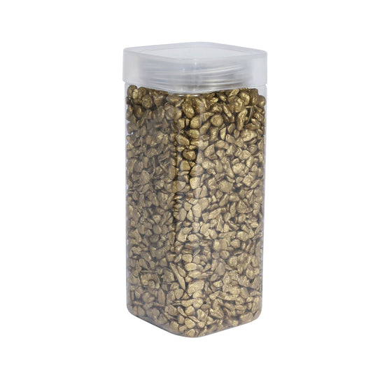 4-6mm Gold Pebbles in Square Jar (900gr)