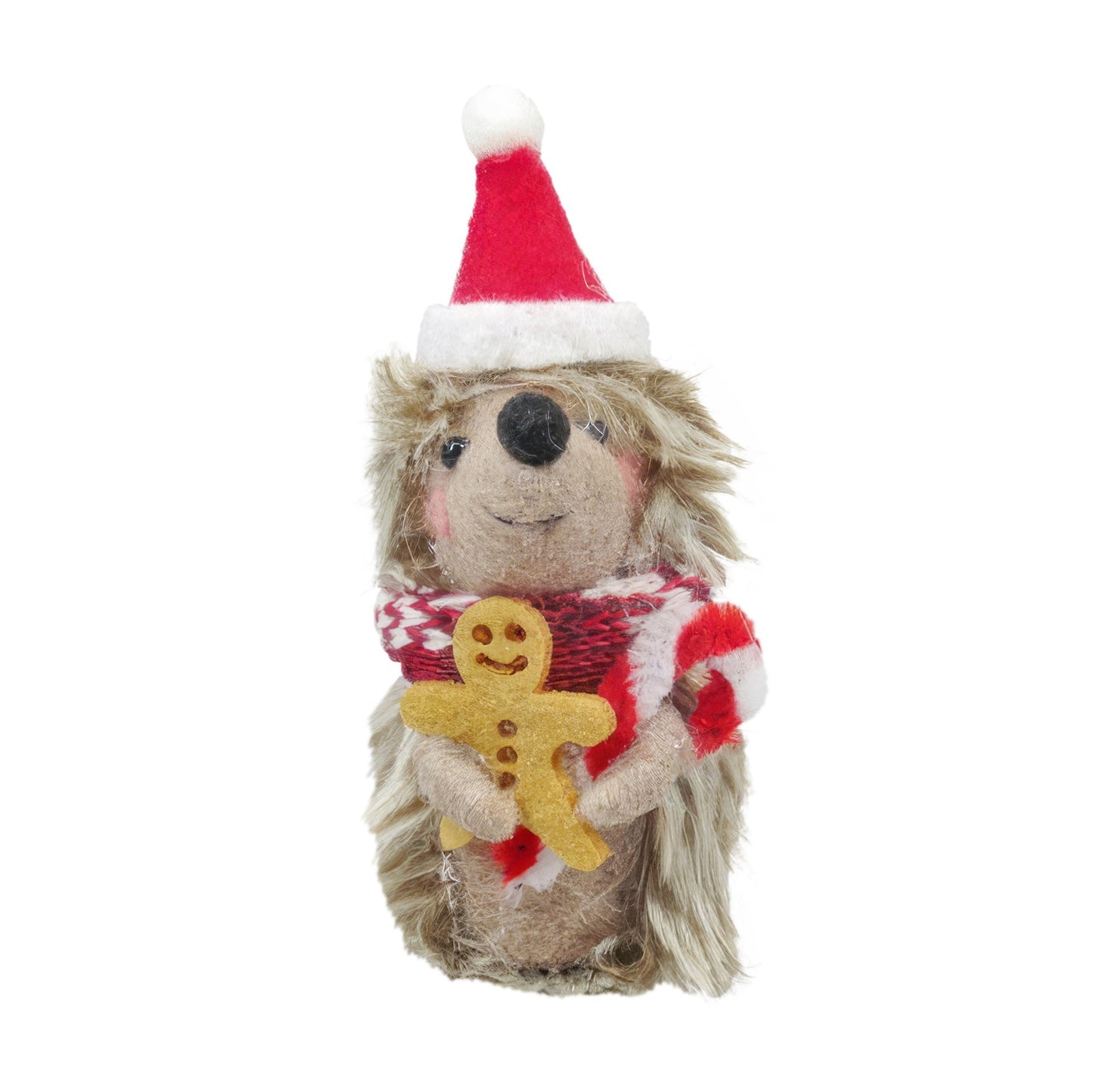 Felt Hedgehog with Christmas Hat Hanging Decoration (10cm)