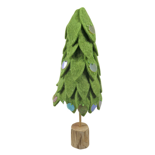 Felt Christmas Tree with Wooden Base (31cm)