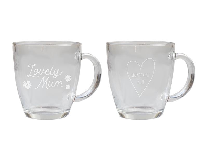 Mothers Day Printed Glass Coffee Cup (350ml)